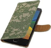 Wicked Narwal | Lace bookstyle / book case/ wallet case Hoes voor Motorola Moto G5 Plus Donker Groen