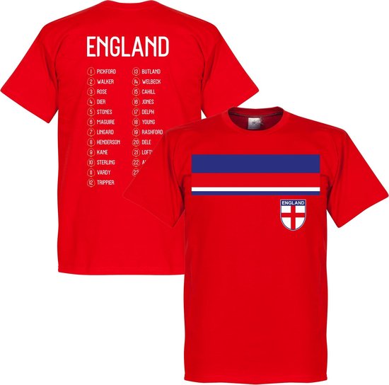 Engeland WK 2018 Squad T-Shirt - Rood - L
