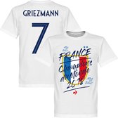 Frankrijk Champion Du Monde Griezmann T-Shirt - Wit  - XL