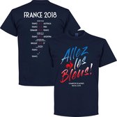 Frankrijk Allez Les Bleus WK 2018 Road To Victory T-Shirt - Navy - M