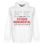 River Plate Estadio Monumental Coördinaten Hoodie - Wit - XXL