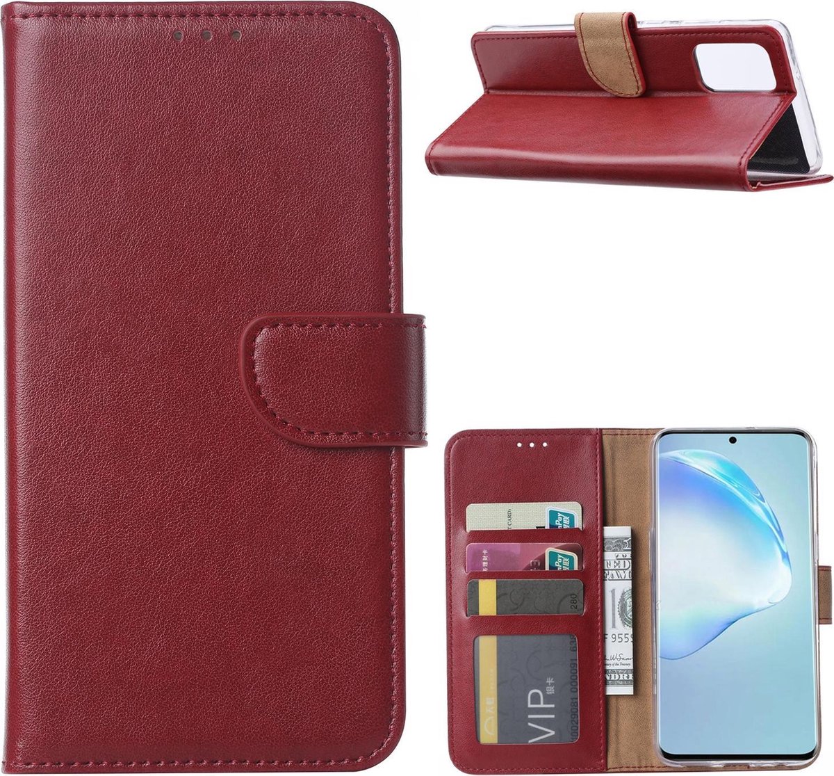 Xssive Hoesje voor Samsung Galaxy S20 Ultra (6.9 inch) - Book Case - Bordeaux Rood