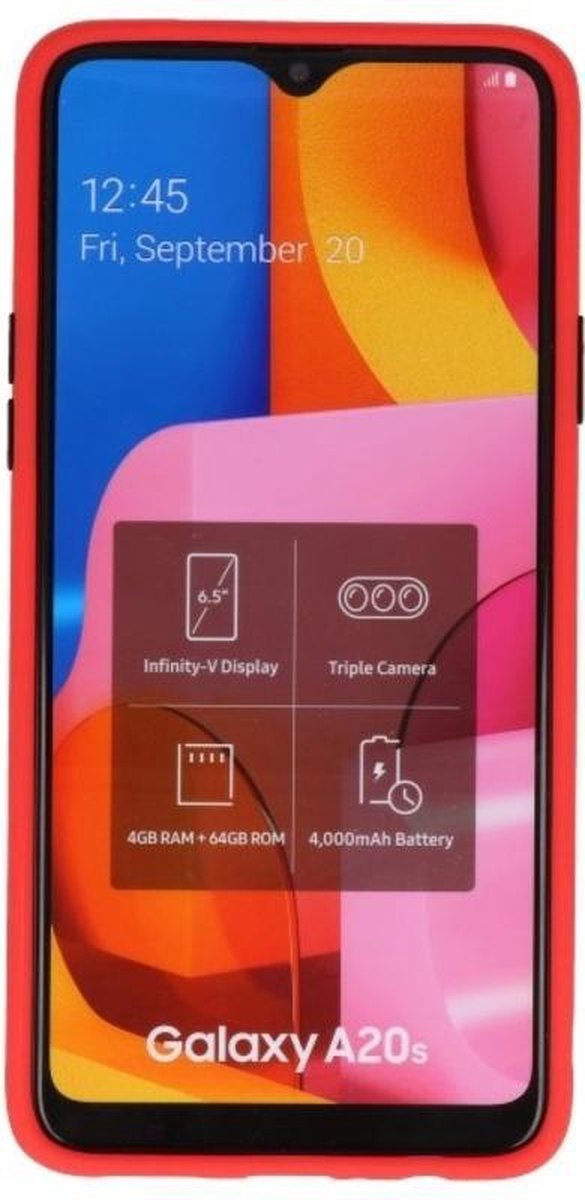Hoesje Geschikt voor de Samsung Galaxy A20s - Hard Case Backcover Telefoonhoesje - Rood