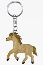 5x Dieren sleutelhanger houten paardje - Paarden dieren sleutelhangers - Speelgoed voor kinderen