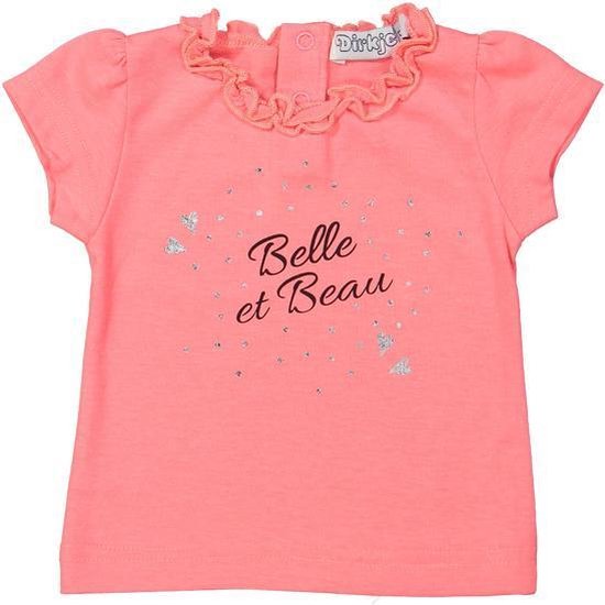 T-Shirt Dirkje Neon Pink Belle est Beau maat 74