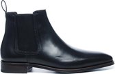 Manfield - Heren - Zwarte leren chelsea boots - Maat 46