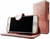 Apple iPhone 6 / 6s - Étui portefeuille en cuir or rose - Étui portefeuille en cuir Intérieur couleur TPU - Étui livre - Étui à rabat - Boek - Étui de protection 360º