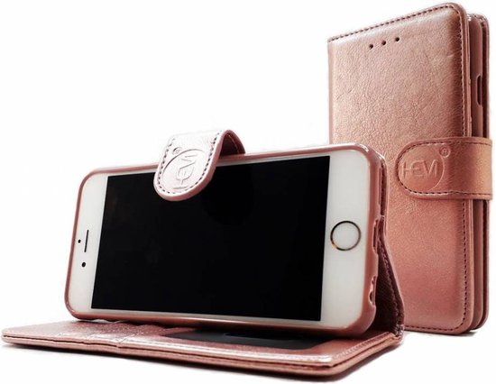 zone Zeehaven snijden Apple iPhone 6 / 6s - Rose Gold Leren Portemonnee Hoesje - Lederen Wallet  Case TPU... | bol.com