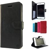 Zwarte Wallet / Book Case / Boekhoesje iPhone 7 plus met vakje voor pasjes, geld en fotovakje