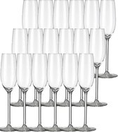 18x Champagneglazen/flutes transparant Allure 210 ml - 21 cl - Champagne glazen - Champagne drinken - Champagneglazen van glas