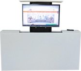 Los voetbord met TV lift - XL: TV's t/m 50 inch -  180 cm breed -  Wit Kunstleer