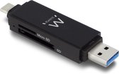 Lecteur de carte mémoire noir Ewent EW1075 USB 3.0 (3.1 Gen 1) Type-A / Type-C