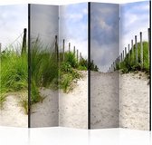 Vouwscherm - pad naar de Noordzee 225x172cm, gemonteerd geleverd, dubbelzijdig geprint (kamerscherm)