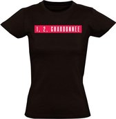 1, 2 Chardonnee dames t-shirt zwart | grappig | cadeautip | leuk | maat L