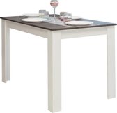 Eettafel CASSY II - 4 personen - wit, blad met betonaspect