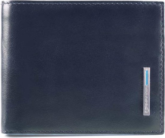 Piquadro Blue Square Men's Wallet With Flip Up/Coin Pocket Night Blue