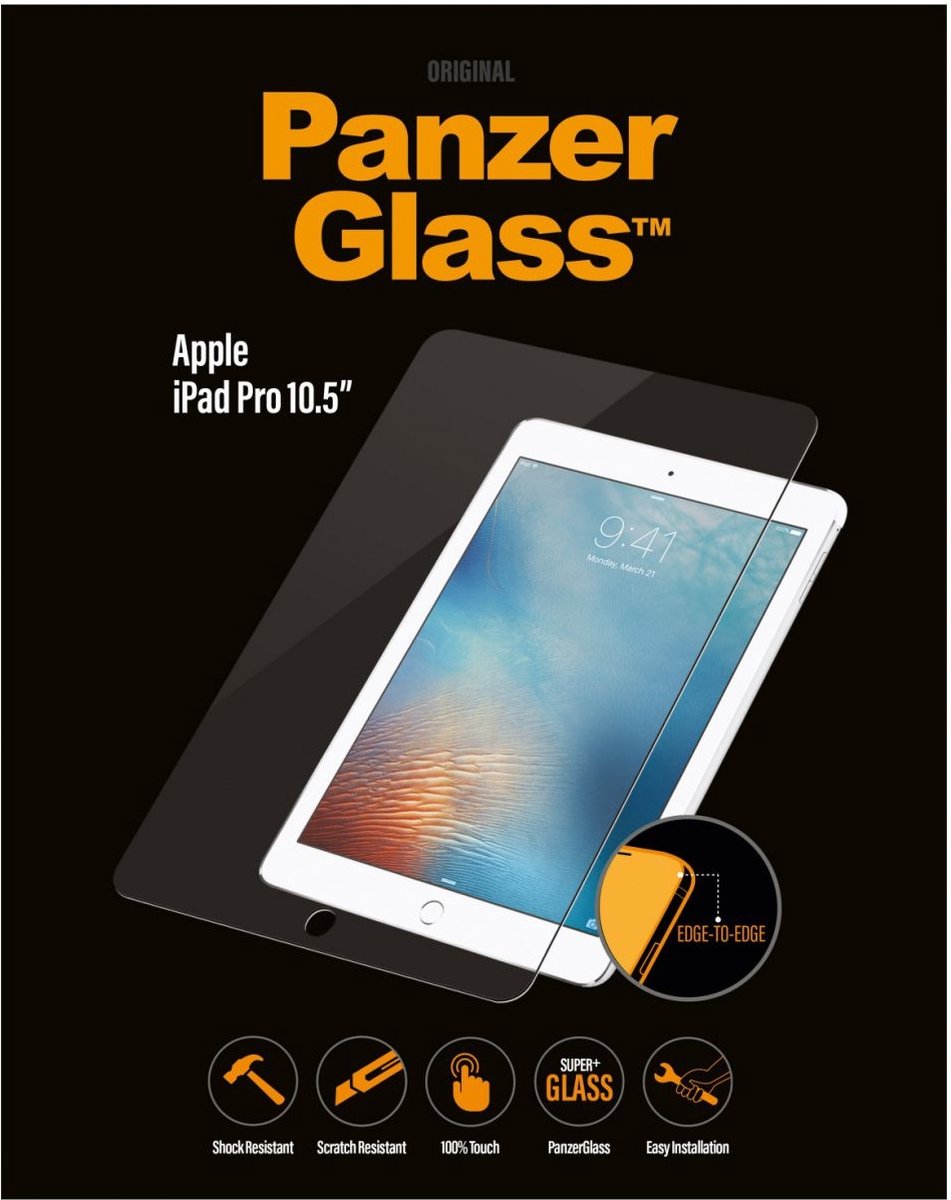 PanzerGlass Case Friendly Gehard Glas Screenprotector Geschikt voor Apple iPad Air 3 (2019) - Zwart