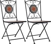 Bistrostoelen mozaïek 2 st oranje en grijs