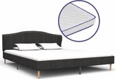 Bed met traagschuim matras stof donkergrijs 180x200 cm