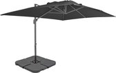 Parasol met draagbare voet antraciet