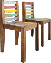 Eetkamerstoelen 2 st massief gerecycled boothout