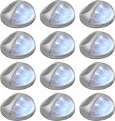 LED-wandlampen solar rond zilver 12 st