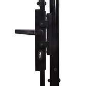 Poort met puntig uiteinde - Staal - Zwart - 100 x 150 cm - inclusief 3 passende sleutels