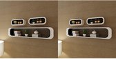 Wandplanken kubus 6 st zwart en wit