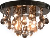 Plafondlamp met smoky kralen rond G9 zwart