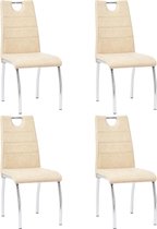 Eetkamerstoelen 4 st kunstleer créme