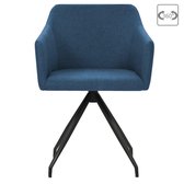 vidaXL - Eetkamerstoelen set van 2 - Draaibaar - Stof - Blauw