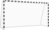 Voetbaldoel 300x160x90 cm metaal zwart en wit