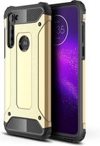 Armor Hybrid Back Cover - Motorola Moto G8 Power Hoesje - Goud