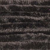 20x Zwart chenille draad 14 mm x 50 cm - Buigbaar draad - Pluche chenillegaren/chenilledraden - Hobbymateriaal om mee te knutselen