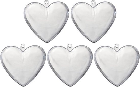 10x Transparante kunststof harten 10 cm decoratie/hobbymateriaal - Huwelijksbedankjes - Transparante hartjes cadeau/weggevertje - Hobby/knutselmateriaal