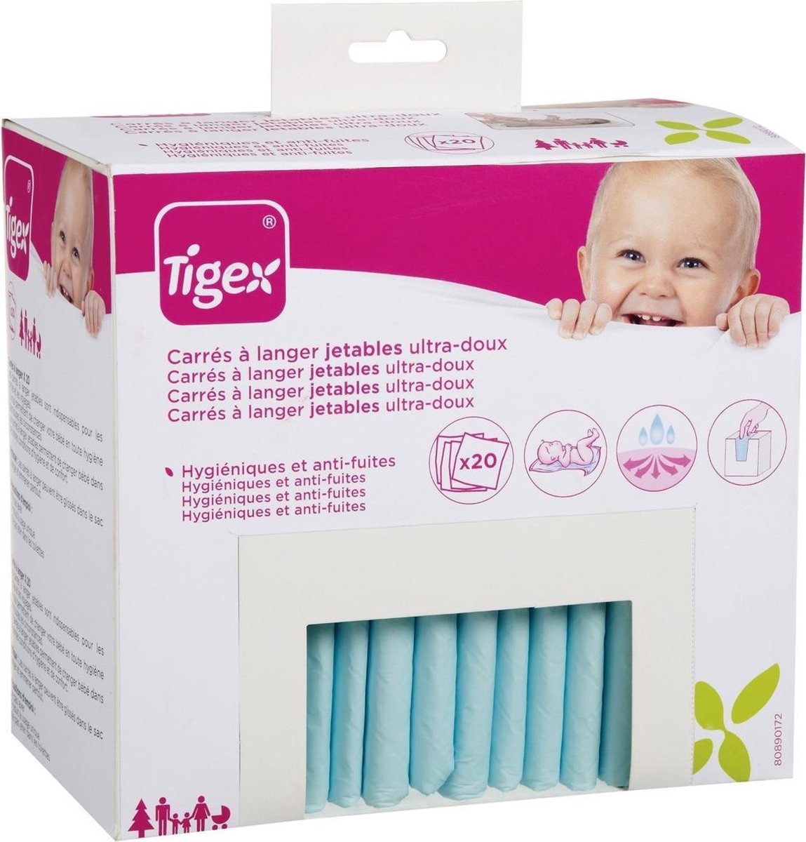 Tigex Wegwerp verzorgingsmatje - 20 stuks( blauw)