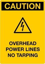 Sticker 'Caution: Overhead power lines no tarping', 210 x 148 mm (A5)