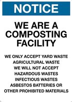 Sticker 'Notice: We are a composting facility' 297 x 210 mm (A4)