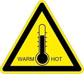 Waarschuwingssticker hoge temperaturen warm/hot 25 mm - 10 stuks per kaart