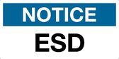 Sticker 'Notice: ESD', 200 x 100 mm