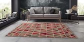 Vloerkleed triangle design - rood 80x150 cm