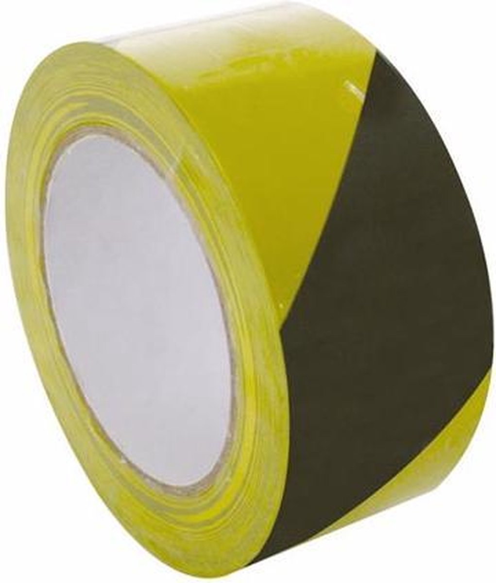 Markeertape - 50 mm x 33 m - geel/zwart | bol.com