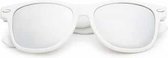 Freaky Glasses® - spacebril spiegel zilver - festival bril - dames en heren - wit