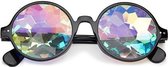 Freaky Glasses® - Basic caleidoscoop bril - Spacebril - Festival Bril - Zwart - Flower effect