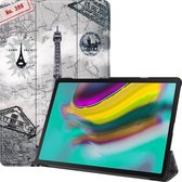 Tablet hoes geschikt voor Samsung Galaxy Tab S5e hoes - Tri-Fold Book Case - Eiffeltoren