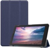 Tablet hoes geschikt voor Lenovo Tab E8 hoes (TB-8304F) - Tri-Fold Book Case - Donker Blauw