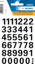 Huismerk Herma 4164 Etiket met getallen 0-9 15mm Zwart-Transparant - 1 pakje met 1 velletje