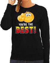 Funny emoticon sweater You are the best zwart dames M