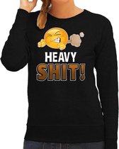 Funny emoticon sweater Heavy SHIT zwart dames XL