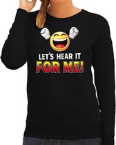 Funny emoticon sweater Lets hear it for me zwart dames S